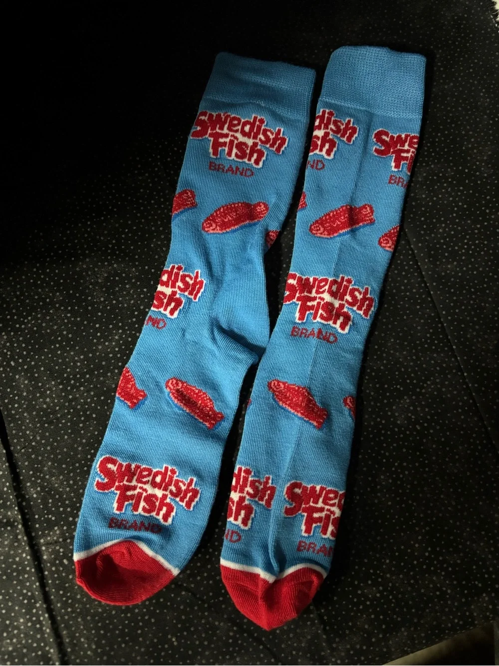 Mens Blue & Red Logo Crew Socks